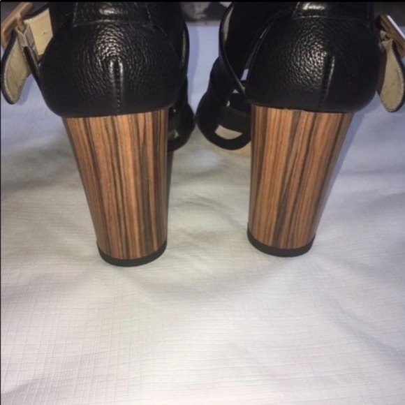 Jimmy Choo Black Leather Maya Block Heel Sz 36.5 - Picture 5 of 7